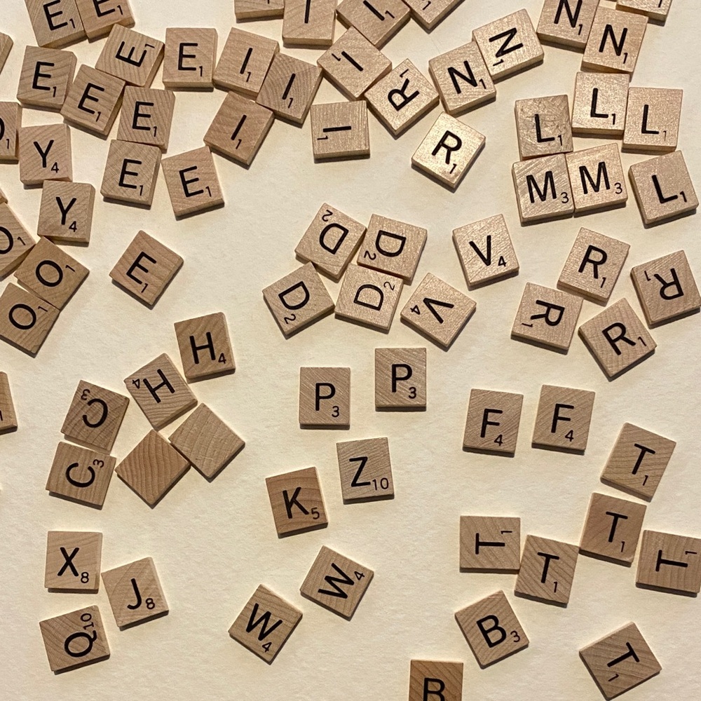 Classic Wooden Scrabble Tiles - Natural Brown